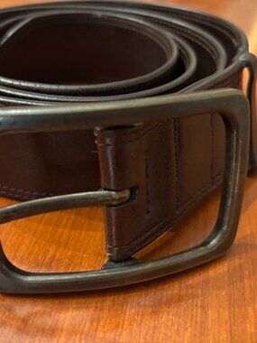 Men's Dries Van Noten Brown Leather Belt
